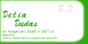 delia dudas business card